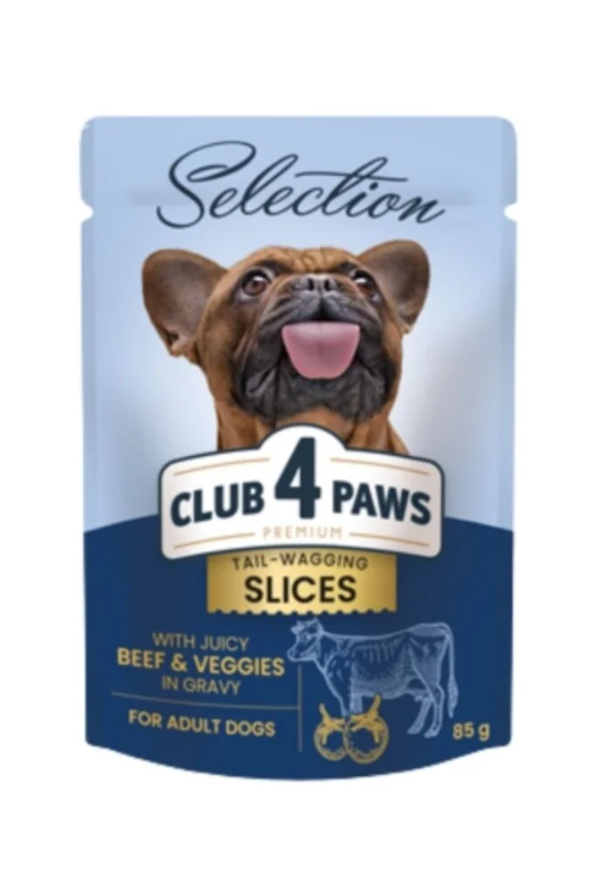 Club 4 Paws Premium vlažna hrana za pse Mini, Komadići govedine i povrće, 85 g