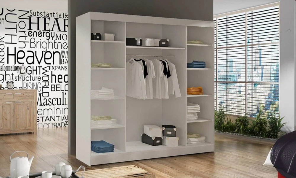 L decor Klizni ormar sa ogledalom Basti V 200, 200x58x215cm, Beli