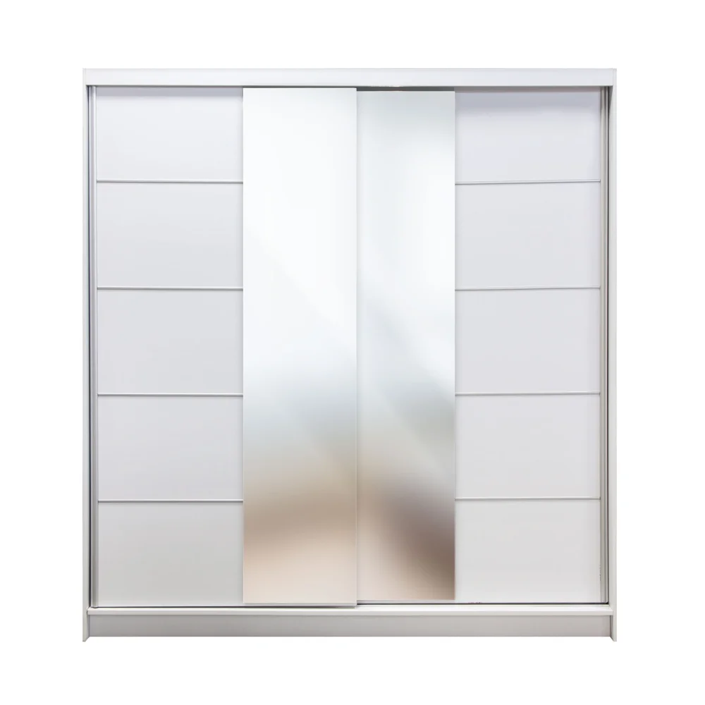 L decor Klizni ormar sa ogledalom Basti V 200, 200x58x215cm, Beli