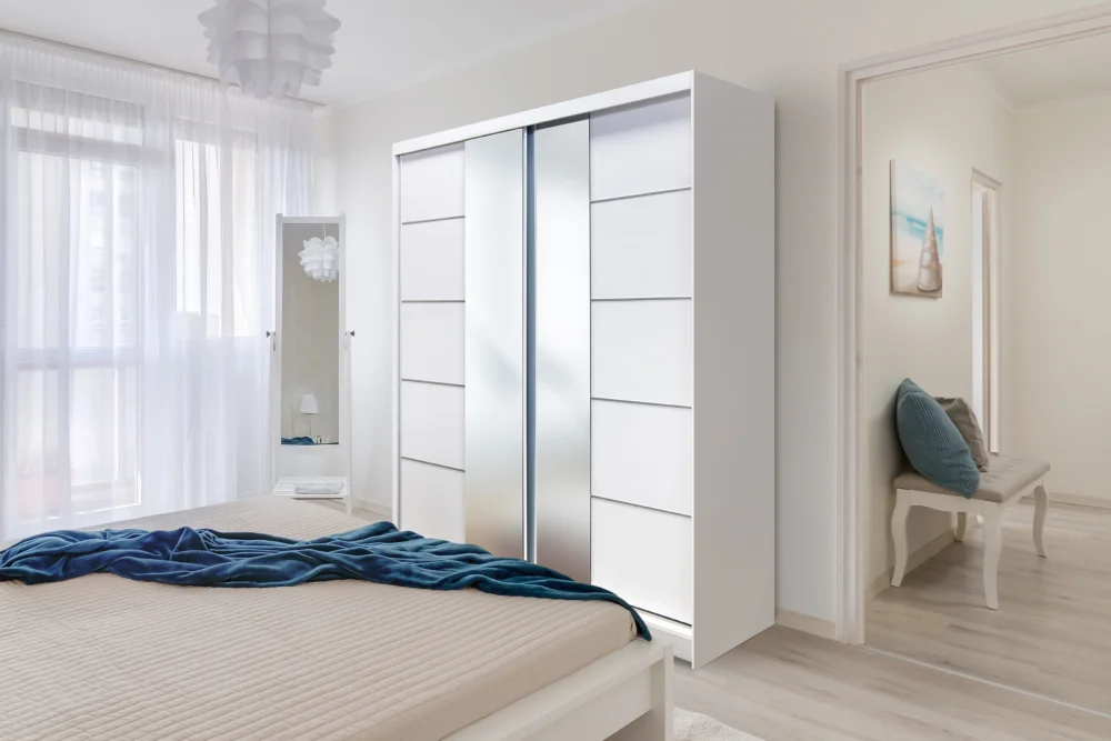 L decor Klizni ormar sa ogledalom Basti V 200, 200x58x215cm, Beli