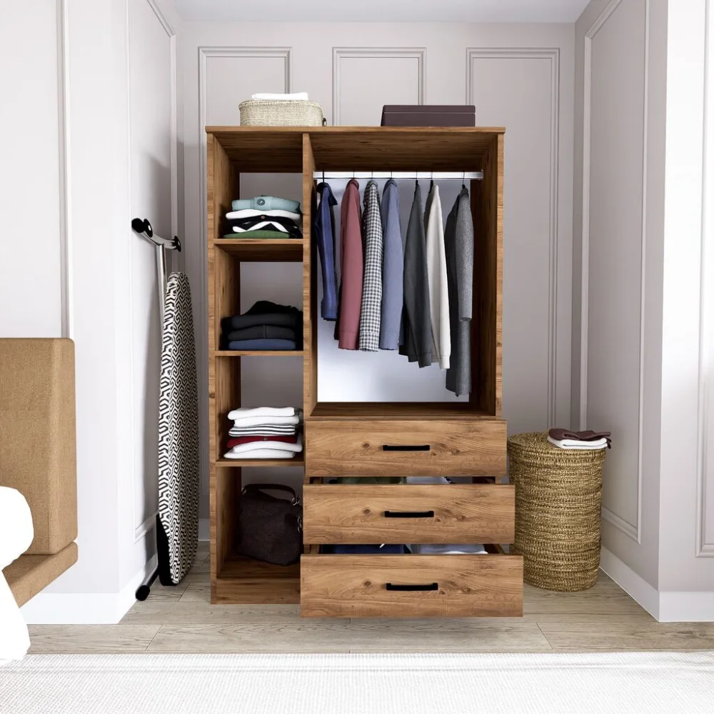 Hanah Home Garderober Easy 1600-56, 90x174.8x47 cm, Smeđi