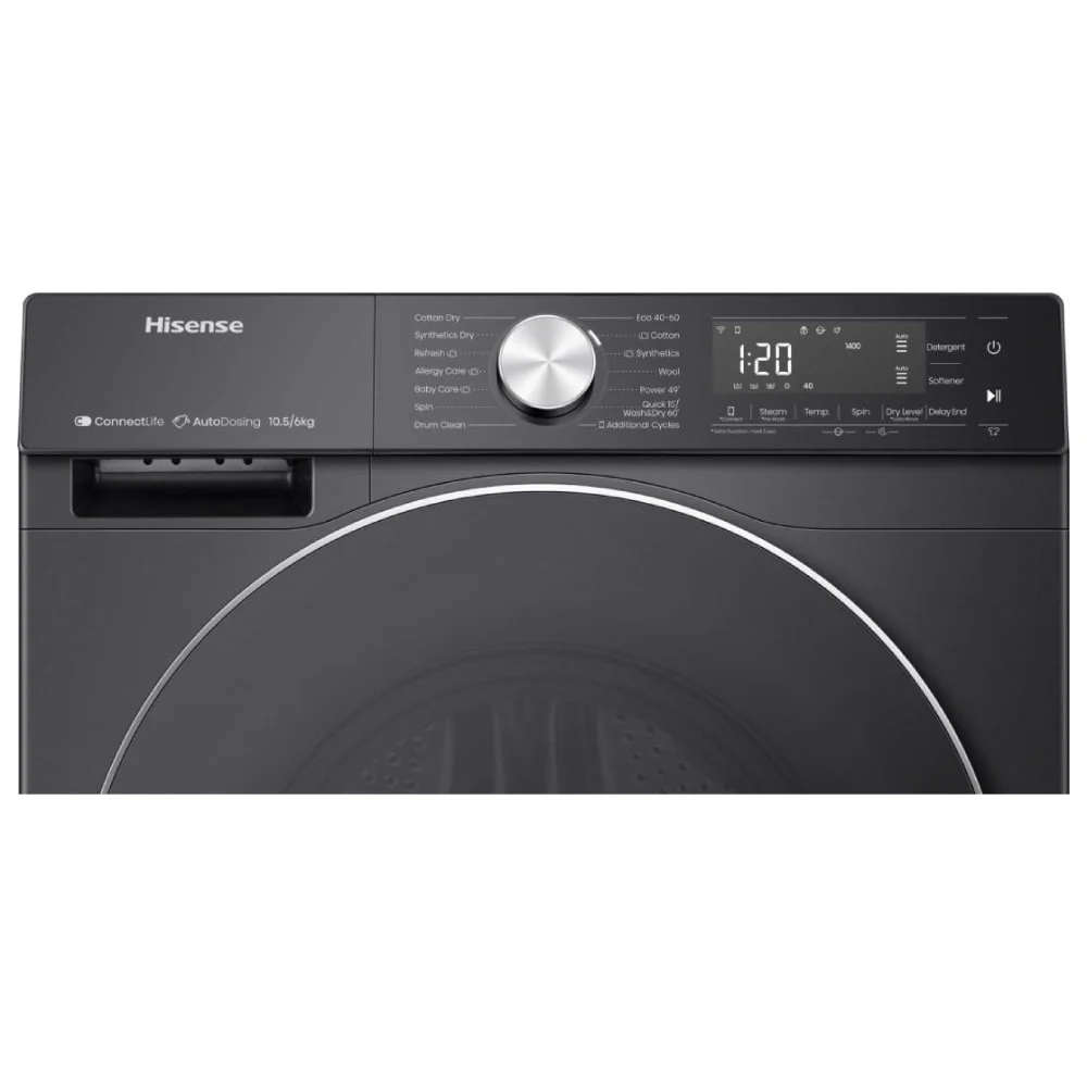 Hisense WD 5S1045 BB Mašina za pranje i sušenje veša, 10.5kg, 1400 obrtaja, WiFi, Crna