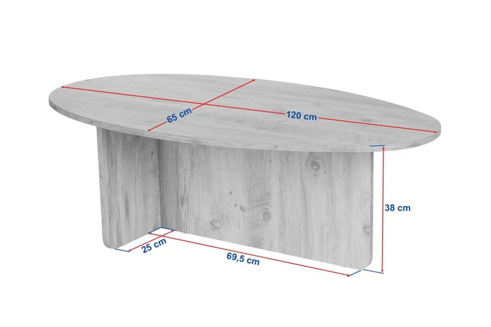 Nordure Klub sto Orba, 120x40x65 cm, Boje oraha