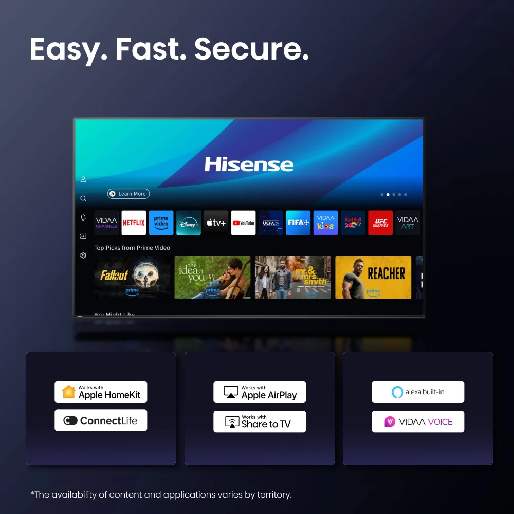 Hisense Televizor 55U8Q 55", MiniLED, 4K UHD, 165 Hz, Smart, Vidaa, Crni