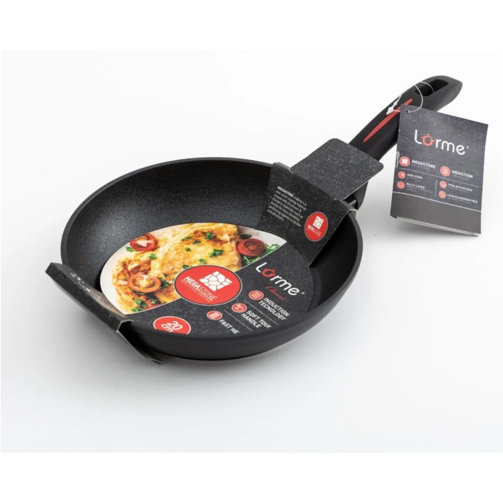 Lorme Set tiganja Megastone, Univerzalni 20 cm + Wok 28 cm, Crni
