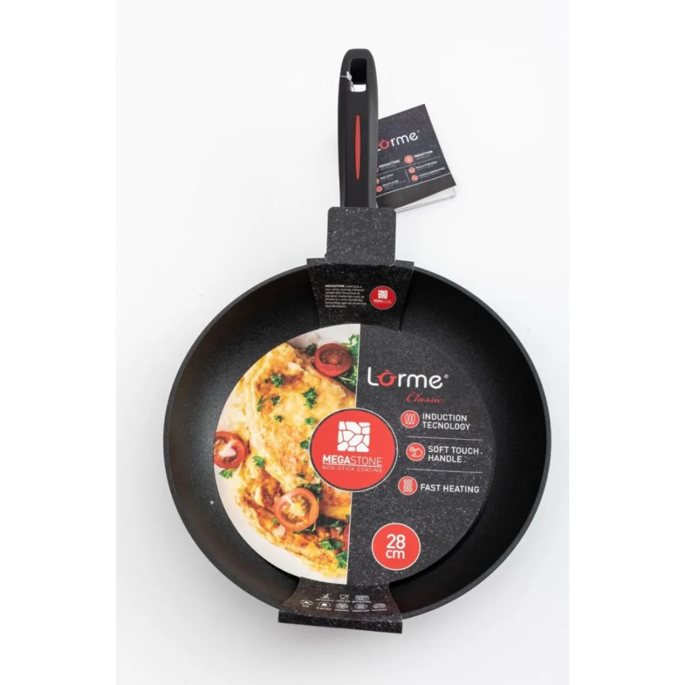 Lorme Set tiganja Megastone, Univerzalni 20 cm + Wok 28 cm, Crni